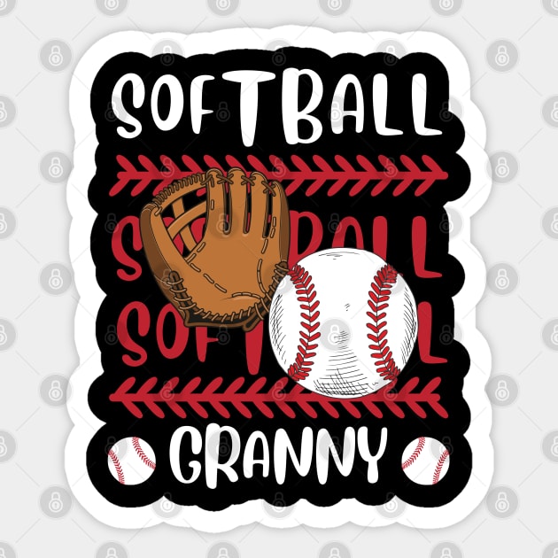 My Favorite Softball Player Calls Me Granny Gift for Softball Grandma Grandmother Sticker by BoogieCreates